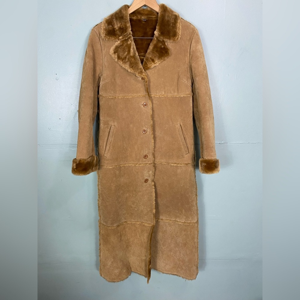 Brandon Thomas VTG Long Brown Suede Coat Small Vintage